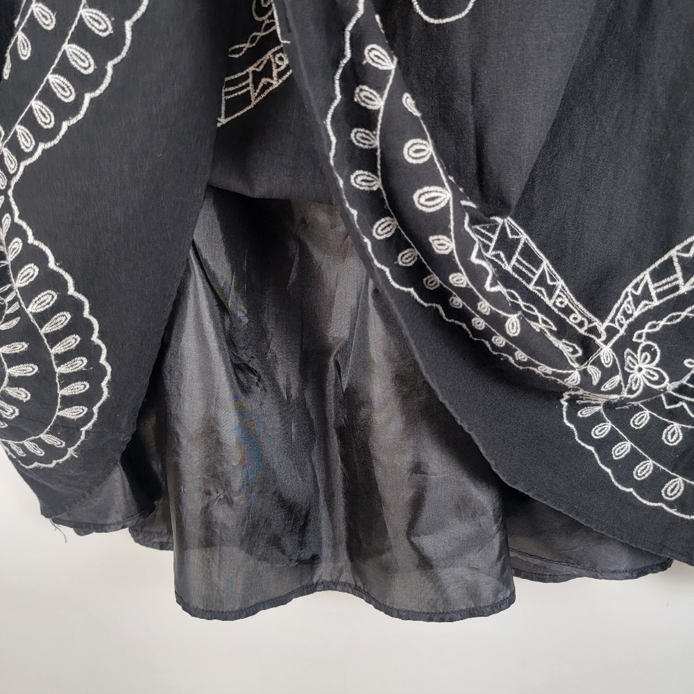Sara Isabella Embroidered Linen Blend Full Length Skirt, Lined, EUC, size Large - Picture 4 of 5